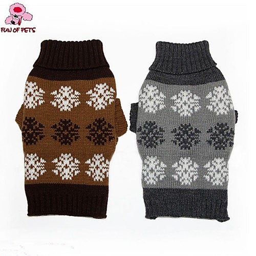 

Cat Dog Sweater Puppy Clothes Snowflake Casual / Daily Winter Dog Clothes Puppy Clothes Dog Outfits Gray Coffee Costume for Girl and Boy Dog Cotton XS S M L