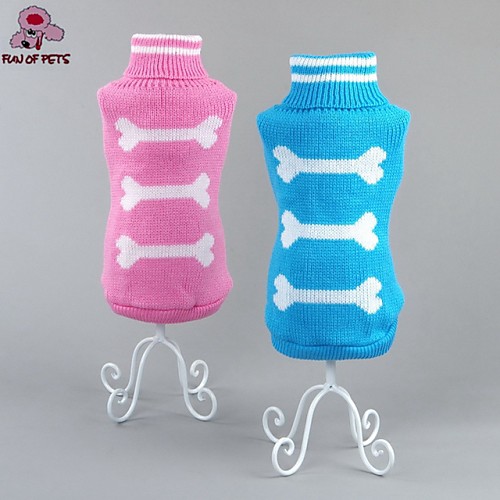 

Cat Dog Sweater Puppy Clothes Bone Casual / Daily Winter Dog Clothes Puppy Clothes Dog Outfits Blue Pink Costume for Girl and Boy Dog Cotton XS S M L XL XXL