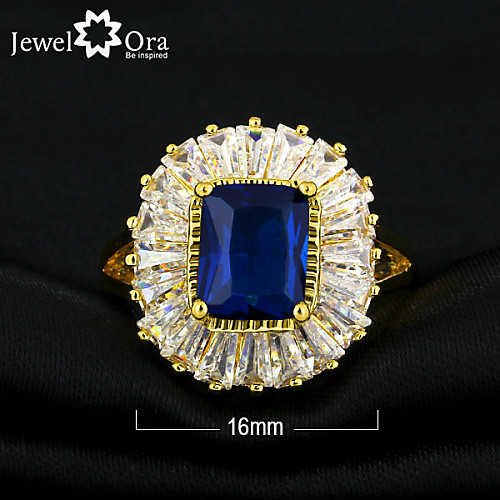 

Women's Dark Blue Navy Gold Plated Elegant Daily Jewelry Emerald Cut