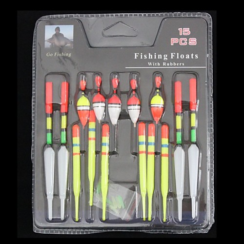 

15 pcs Fishing Float Hard Plastic Luminous Fluorescent Freshwater Fishing General Fishing
