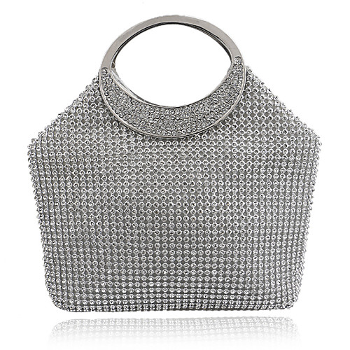 

Women's Flower Polyester Tote / Clutch / Evening Bag Solid Colored Gold / Silver