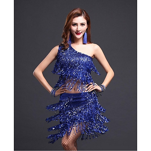 

Latin Dance Top Tassel Women's Performance Sleeveless Natural Sequined