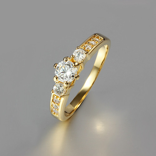 

Band Ring Golden Gold Plated Fashion 6 7 8 9 / Women's / Zircon