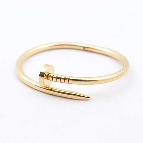 

Women's Bracelet Bangles Classic Fashion Stainless Steel Bracelet Jewelry Silver / Rose / Golden For Christmas Gifts Wedding Party Daily Casual / Gold Plated