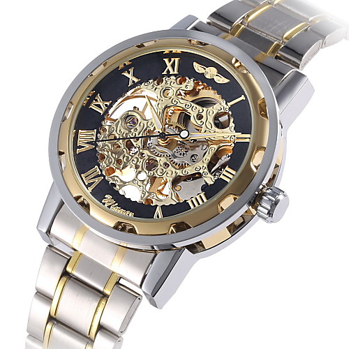 

WINNER Men's Fashion Watch Dress Watch Skeleton Watch Mechanical manual-winding Automatic self-winding Multi-Colored 30 m Luminous Large Dial Analog Luxury Classic Casual Vintage - White Black Gold