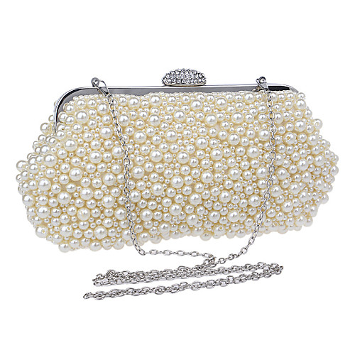 

Women's Bags Acrylic Evening Bag Imitation Pearl Geometric Artwork Party Wedding Event / Party Evening Bag Wedding Bags Handbags Champagne Beige