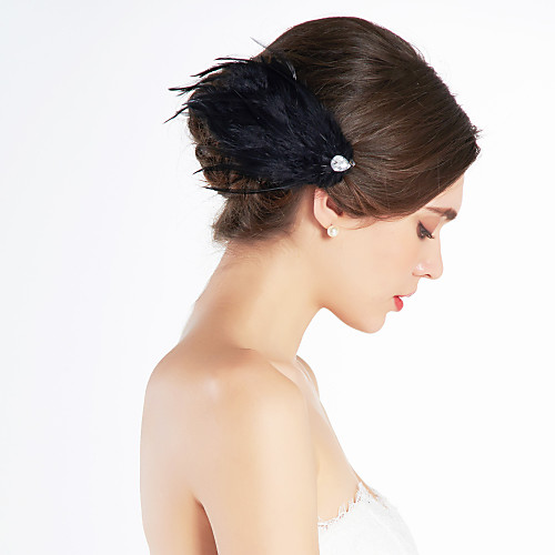 

Gorgeous Feather Wedding Bridal Corsage Headpiece Black