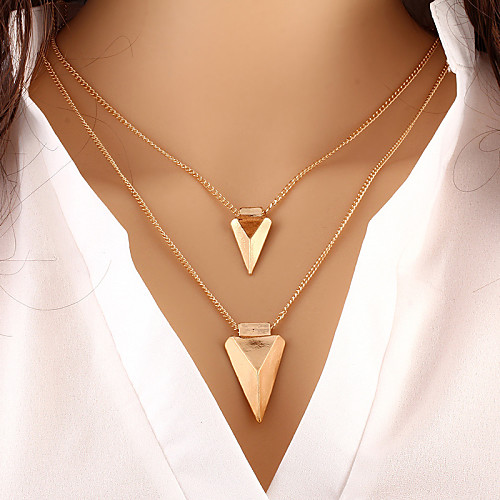 

Women's Layered Necklace Double Layered Double Arrow Ladies Personalized Basic European Alloy Gold Necklace Jewelry For Special Occasion Birthday Gift Daily Casual