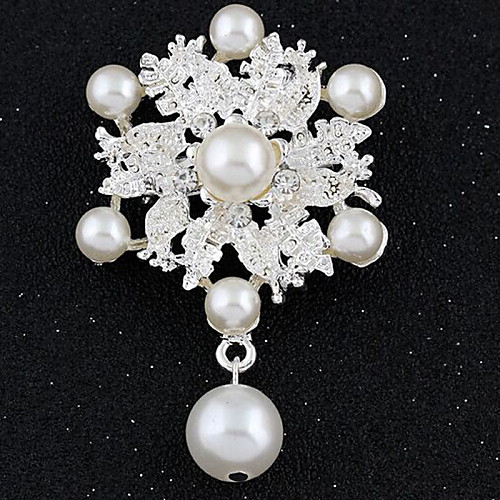 

Women's Ladies Luxury Vintage Fashion Imitation Diamond Brooch Jewelry White For Wedding Party Special Occasion Masquerade Engagement Party Prom