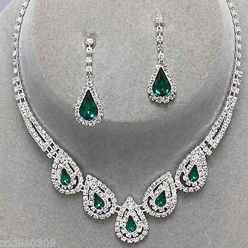 

Women's Sapphire Crystal Citrine Jewelry Set Drop Earrings Pendant Necklace Drop Ladies Luxury Party Elegant Bridal everyday Cubic Zirconia Imitation Diamond Earrings Jewelry Black / Sapphire / Light