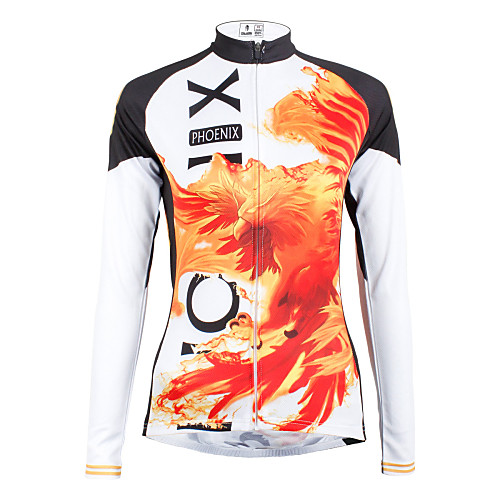 

ILPALADINO Women's Long Sleeve Cycling Jersey Winter Fleece Rainbow Orange Animal Cartoon Plus Size Bike Jersey Top Mountain Bike MTB Road Bike Cycling Breathable Quick Dry Sports Clothing Apparel