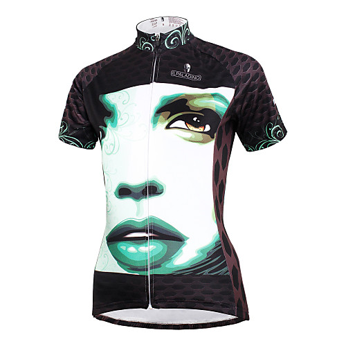 

ILPALADINO Women's Short Sleeve Cycling Jersey Polyester White / Black Plus Size Bike Jersey Top Mountain Bike MTB Road Bike Cycling Breathable Quick Dry Ultraviolet Resistant Sports Clothing Apparel