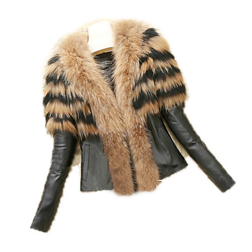

Women's Fur Coats Solid Color Fur Trim Streetwear Winter Shawl Lapel Fur Coat Short Party Evening Long Sleeve Faux Fur Coat Tops White