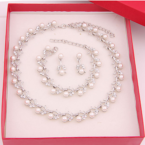 

Women's Jewelry Set Ladies Earrings Jewelry Pearl White For Wedding Party Special Occasion Anniversary Birthday Gift / Daily / Necklace / Engagement