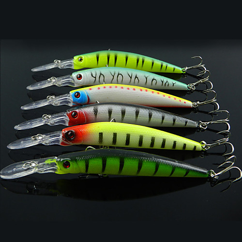 

6 pcs Fishing Lures Minnow lifelike 3D Eyes Fast Sinking Bass Trout Pike Sea Fishing General Fishing Trolling & Boat Fishing