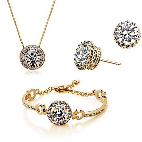 

Crystal Jewelry Set Ladies Party Work Casual Earrings Jewelry Gold / Silver For Party Birthday Engagement Gift / Necklace