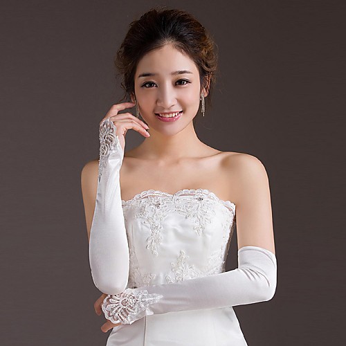 

Satin / Polyester Opera Length Glove Classical / Bridal Gloves With Solid