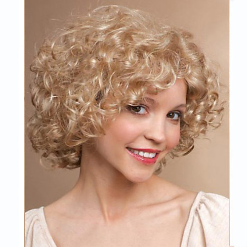 

Synthetic Wig Curly Curly Wig Blonde Short Blonde Synthetic Hair Women's Blonde