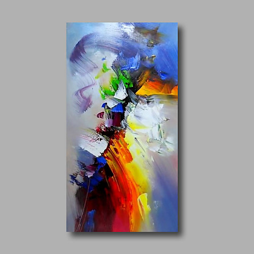 

Oil Painting Hand Painted - Abstract Modern Stretched Canvas / Rolled Canvas