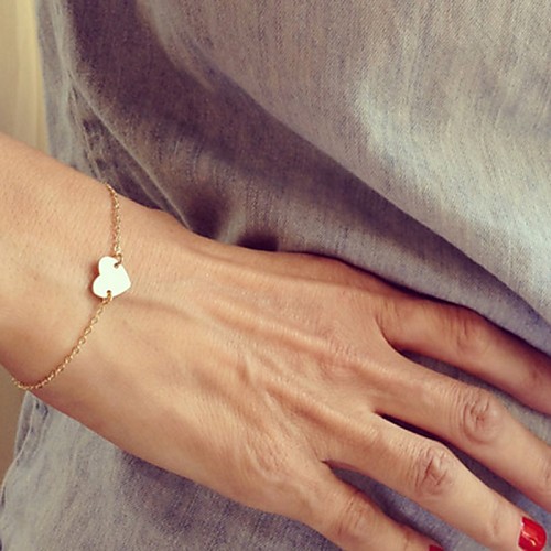 

Women's Charm Bracelet Heart Love Dainty Ladies Simple Simple Style Fashion Alloy Bracelet Jewelry Golden / Silver For Christmas Gifts Party Daily Casual