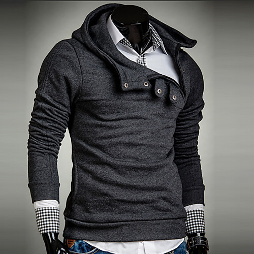 

Men's Hoodie Solid Colored Modern Style Hooded Daily Weekend Chic & Modern Hoodies Sweatshirts Long Sleeve Wine Red Navy Blue / Spring