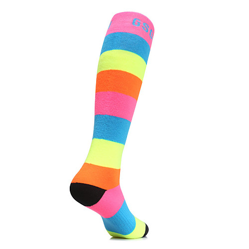 

GSOU SNOW Women's Winter Outdoor Thermal Warm Breathable Soft Reduces Chafing Socks Long Socks Bottoms Fashion Cotton Red black Red / White Black with White for Skiing Camping / Hiking Snowsports