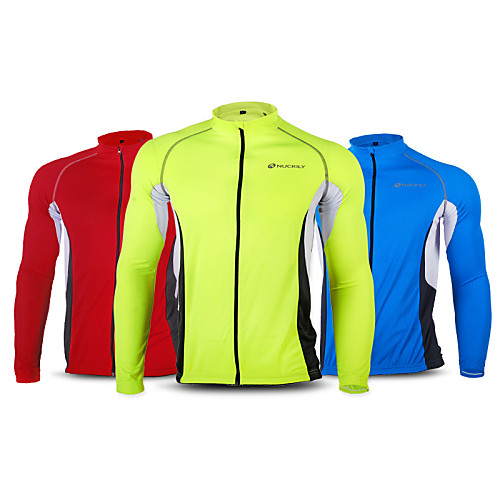

Nuckily Men's Long Sleeve Cycling Jersey Winter Red Blue Green Patchwork Plus Size Bike Jersey Top Mountain Bike MTB Road Bike Cycling Windproof Breathable Quick Dry Sports Clothing Apparel