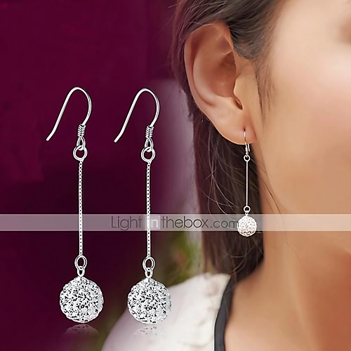 

Crystal Synthetic Diamond Drop Earrings Hanging Earrings Disco Ball Ball Ladies Luxury Classic Fashion Sterling Silver Crystal Imitation Diamond Earrings Jewelry Silver For Wedding Party Daily