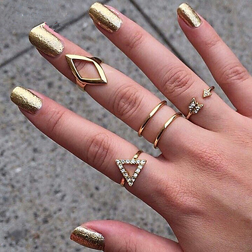 

Women's Ring Silver Golden Alloy Ladies Unusual Stylish Wedding Party Jewelry / Rhinestone