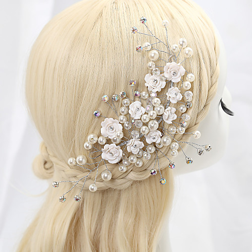 

Cubic Zirconia / Alloy Flowers with 1 Wedding / Special Occasion Headpiece