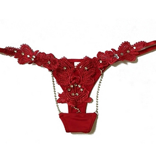 

Women's G-strings & Thongs Panties Solid Colored White Black Red One-Size