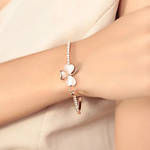 

Women's Synthetic Opal Cat's Eye Tennis Bracelet Love Dainty Ladies Unique Design Fashion Delicate Crystal Bracelet Jewelry Golden For Party Daily Casual / Rhinestone