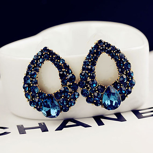 

Women's Blue Crystal Stud Earrings Classic Style Classic Theme Elegant & Luxurious Earrings Jewelry Blue For Wedding Party Daily Casual