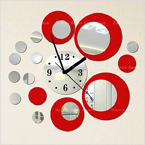 

Wall Clock,Fashion Acryic / Polyester Round / Decorative Wall Stickers / Clock Stickers / Removable