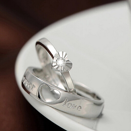 

Couple Rings Silver Sterling Silver Ladies Fashion 2pcs One Size / Couple's / Couple's / Zircon