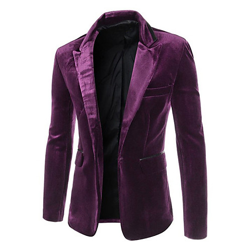 

Wine / Black / Purple Solid Colored Acrylic / Polyester Men's Suit - Peaked Lapel / Party / Long Sleeve / Work