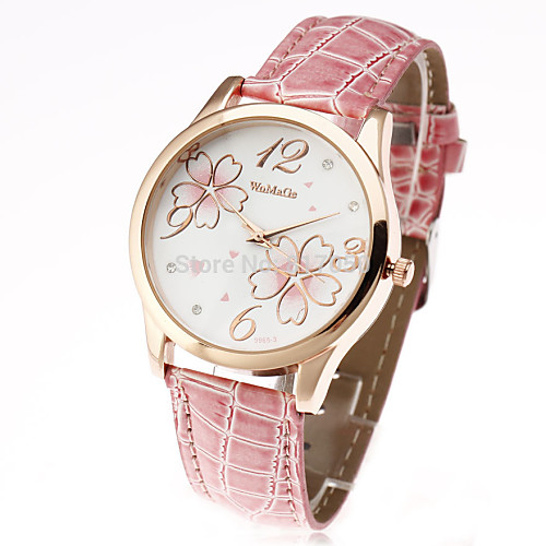 

Women's Ladies Wrist Watch Quartz Leather Black / White / Red Casual Watch Analog Flower Casual Fashion - Brown Red Pink