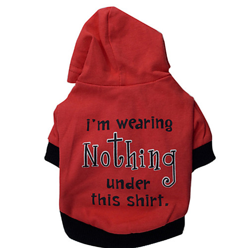 

Dog Hoodie Puppy Clothes Letter & Number Fashion Winter Dog Clothes Puppy Clothes Dog Outfits Red Costume for Girl and Boy Dog Cotton XS S M L
