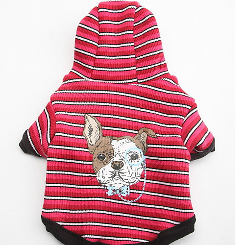 

Dog Hoodie Puppy Clothes Stripes Animal Fashion Waterproof Winter Dog Clothes Puppy Clothes Dog Outfits Black / Red Costume for Girl and Boy Dog Cotton XS S M L