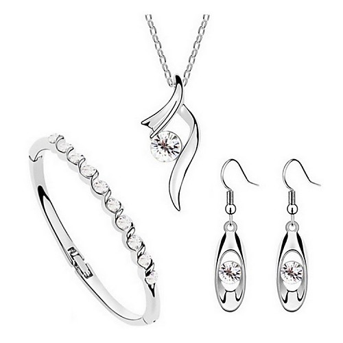 

Women's Crystal Jewelry Set Ladies Crystal Earrings Jewelry Red / Green / Blue For Wedding Party Birthday Engagement Gift Daily / Necklace / Bracelets & Bangles