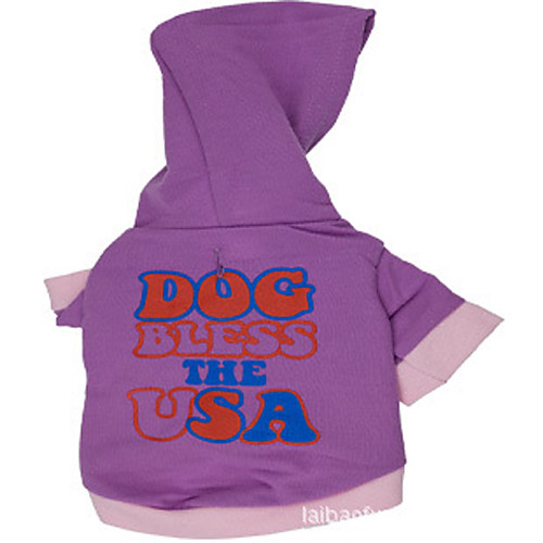 

Dog Hoodie Letter & Number Fashion Winter Dog Clothes Puppy Clothes Dog Outfits Purple Costume for Girl and Boy Dog Cotton XS S M L