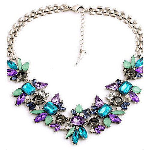 

Women's Statement Necklace Ladies Fashion Colorful Festival / Holiday Gemstone Alloy Blue Necklace Jewelry For Party Special Occasion Birthday Gift Daily