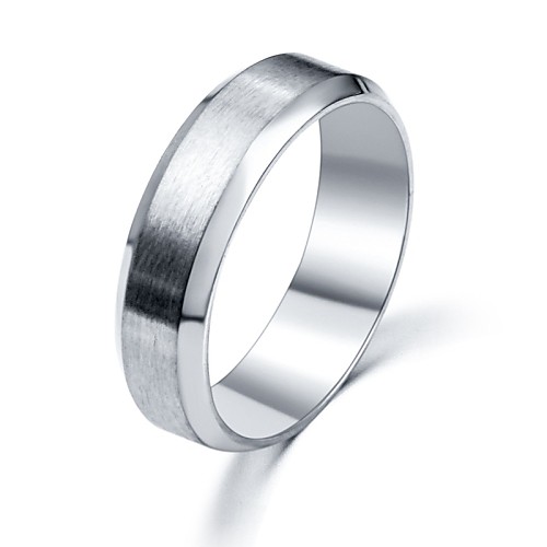 

Band Ring Golden Black Silver Stainless Steel Ladies / Women's