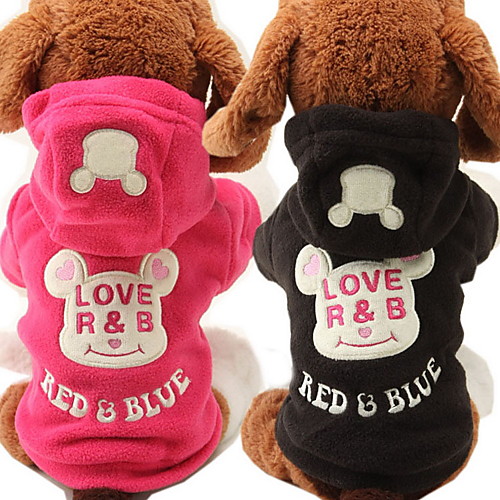 

Dog Hoodie Puppy Clothes Cartoon Letter & Number Fashion Waterproof Dog Clothes Puppy Clothes Dog Outfits Black Red Costume for Girl and Boy Dog Cotton XS S M L