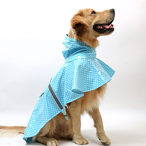 

Dog Rain Coat Puppy Clothes Polka Dot Fashion Waterproof Keep Warm Outdoor Dog Clothes Puppy Clothes Dog Outfits Blue Pink Costume for Girl and Boy Dog PU Leather L XL
