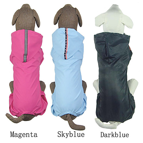 

Dog Hoodie Rain Coat Puppy Clothes Solid Colored Fashion Waterproof Outdoor Dog Clothes Puppy Clothes Dog Outfits Red Blue Dark Blue Costume for Girl and Boy Dog Nylon 3XL 4XL 5XL 6XL