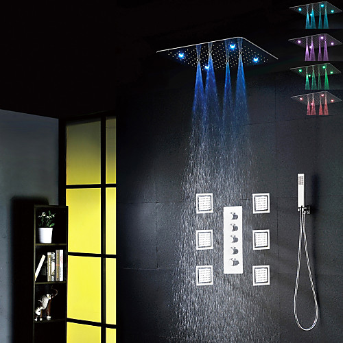 

Shower Faucet - Contemporary Chrome Ceramic Valve / Brass / Four Handles Five Holes