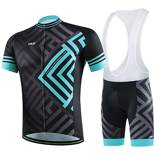 

Men's Women's Short Sleeve Cycling Jersey with Bib Shorts Black Stripes Plus Size Bike Shorts Breathable Quick Dry Sports Stripes Mountain Bike MTB Road Bike Cycling Clothing Apparel / Stretchy