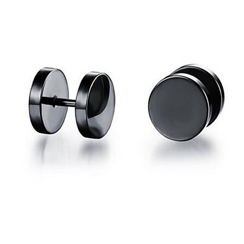 

Men's Women's Stud Earrings flat back Classic Basic Initial Titanium Steel Earrings Jewelry White / Black / Golden For Daily Casual Sports