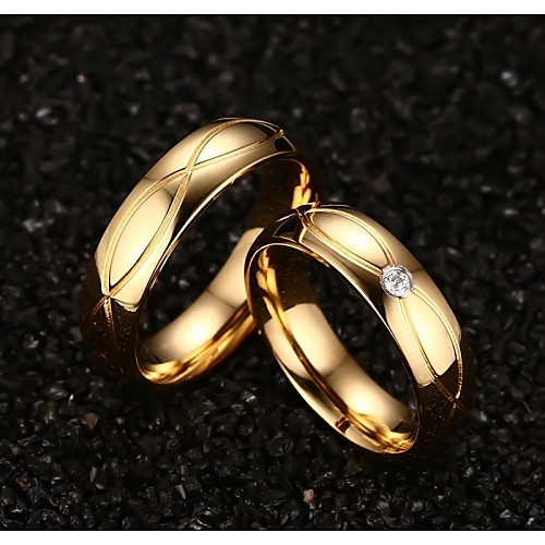 

Statement Ring Synthetic Diamond Golden Titanium Steel Gold Plated Yellow Gold Ladies Fashion / Women's